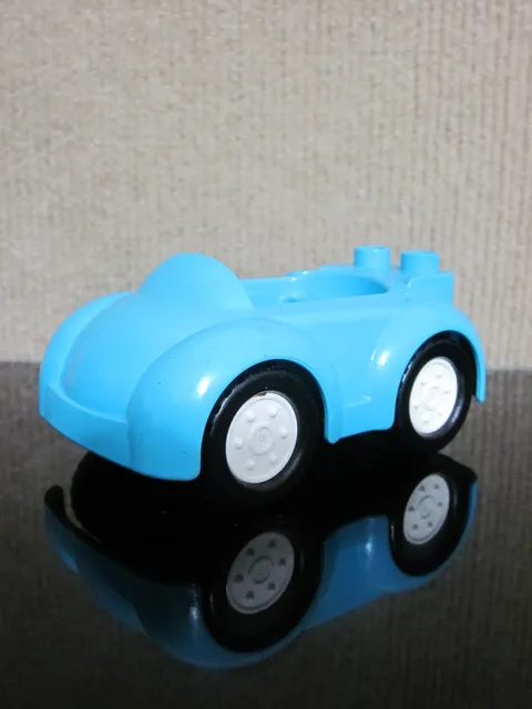 Lego Duplo Azure Blue Car w/ Hitch Vehicle Convertible for Family Town