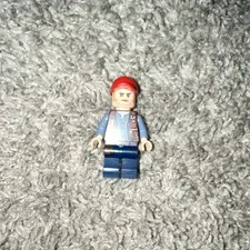 LEGO Minifigure Red Cap Hat Light Blue Shirt Blue Legs Pants