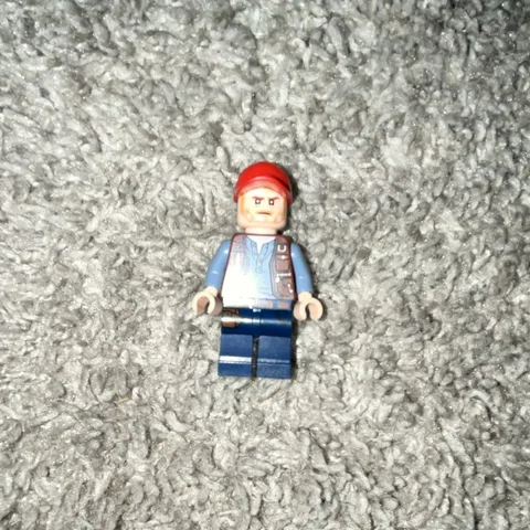 LEGO Minifigure Red Cap Hat Light Blue Shirt Blue Legs Pants