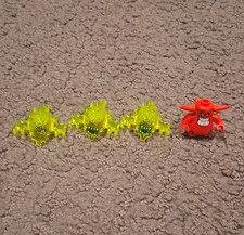 LEGO Monster Minifigures Lot of 4 Red & Translucent Lime Plastic