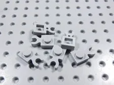 LEGO Lot of 6 Light Bluish Gray 1x1 Plates w/ Clip on Side BB