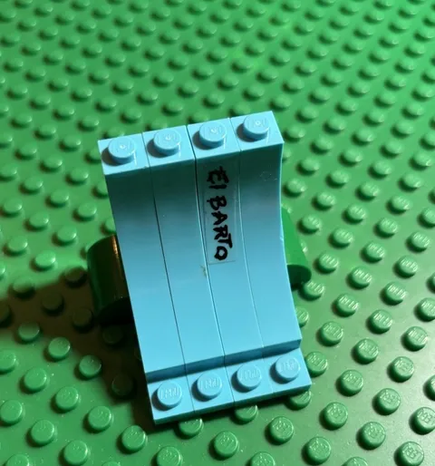LEGO Plastic Slope Piece Blue White Green Printed "EL BARTO” Part 71006 skate
