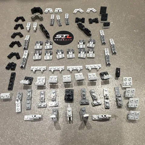 100+pcs of LEGO Gray Hinge, Click, Snap, Ball Socket Bricks. Random Assortment