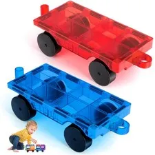 Magnetic Building Blocks Expansion Car, 2 Piece Magnet Bricks Truck Sensory Toy...