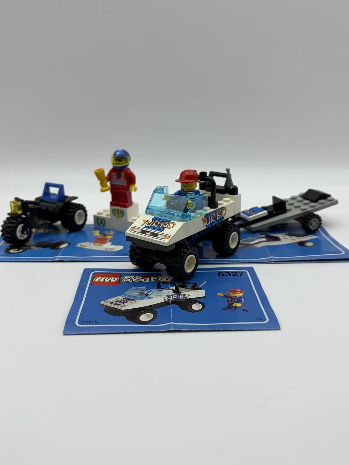 Vintage LEGO Town Race 6327 Turbo Champs Complete Truck ATV Trailer Instructions