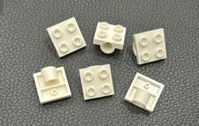 LEGO 10247 White Plate Modified 2 x 2 With Pin Hole Lot Of 6