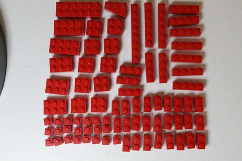 Assorted Red LEGO Bricks