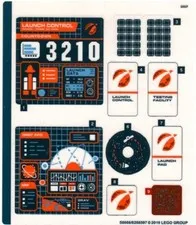 LEGO STICKER SHEET 60228 DEEP SPACE ROCKET AND LAUNCH CONTROL Set New