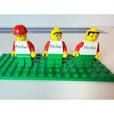 LEGO Minifigures Kids OS Vintage Freestyle Logo Red White Green 3 Pack Lot