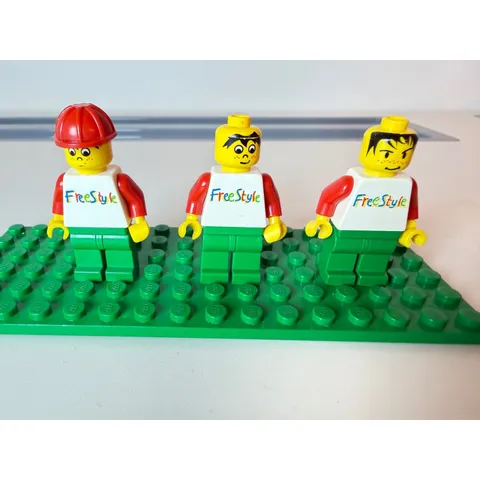 LEGO Minifigures Kids OS Vintage Freestyle Logo Red White Green 3 Pack Lot
