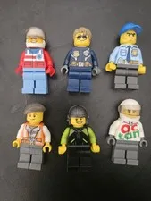 LEGO Minifigure Lot of 6 Paramedic, Police Officer & Construction Worker