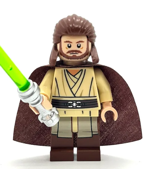 Qui-Gon Jinn printed legs & cape Episode 1 Star Wars Lego Minifigure 75058