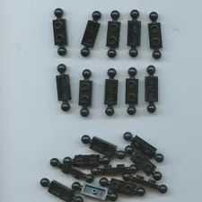 LEGO x 20 Black Plate, Modified 1 x 2 with Tow Ball on Ends 3170