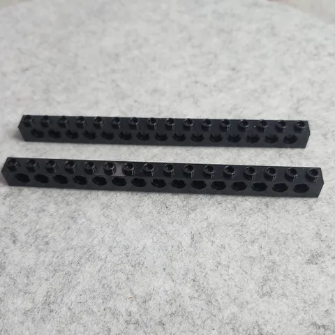 LEGO 3703 Technic Brick 1x16 with Holes Black x2 Genuine