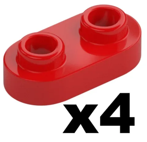 Lego 4 New Red ROUND PLATE 1 x 2 with Open Studs Part 35480 RD22