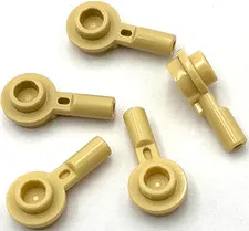 Lego 5 New Tan Bars 1L with 1 x 1 Round Plate with Hollow Stud Parts