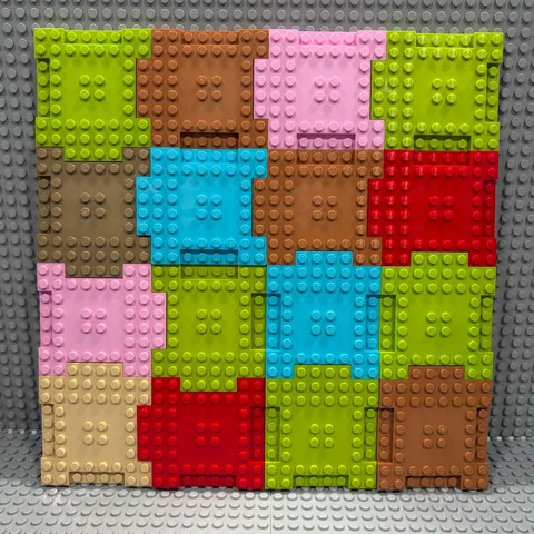 Lego Plates 32 x 32 : Thick Platform : Lavender + Multicolor (15624)