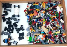 5 lbs Bulk LEGO Bricks, Wheels, Axels and Tires, stored on (W2-Lot H)
