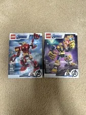 NEW LEGO Marvel Avengers 76140 Iron Man Mech Set + 76141 Thanos Mech LOT