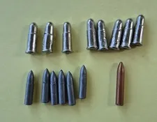 Vintage Lego Minifigure Wooden? Bullets X8 Accessory Weapon 1  1/8” Long  ÷ more