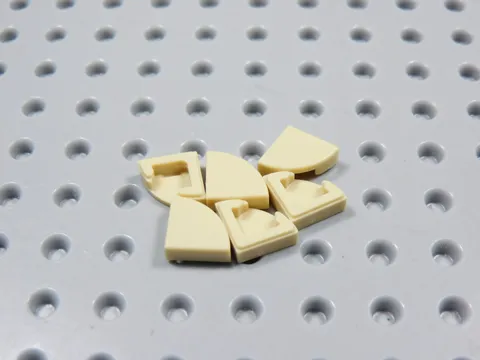 LEGO Lot of 6 Tan 1x1 Smooth Round Corner Tiles Plates BO