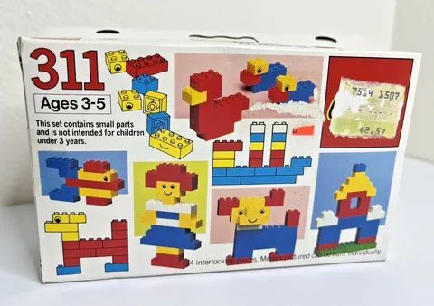 VINTAGE 1984 - LEGO 311 - BASIC BUILDING SET 34 Pieces NEW IN ORIGINAL BOX!