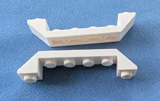 2 LEGO parts pieces inverted 45 degree double slope 6x1, white, 52501