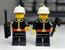 Lego Vintage FireFighter Minifigure City Town 1980's Lot of 2 Fireman Firemen