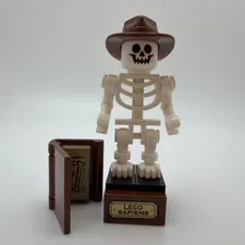 LEGO Sapiens SKELETON in Fedora w/ Book & Stand (21320) Ideas: Dinosaur Fossils