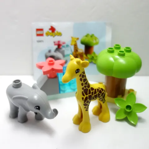 Lego Duplo 10971 Wild Animals of Africa Giraffe Elephant 10 pc Complete Set