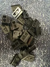 LEGO 32028 Black Plate, Modified 1 x 2 with Door Rail 24 Pieces