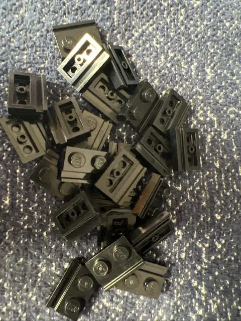 LEGO 32028 Black Plate, Modified 1 x 2 with Door Rail 24 Pieces