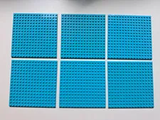 LEGO 16 x 16 Baseplates Lot of 6 91405 Bulk Plates Bundle Medium Azure Blue