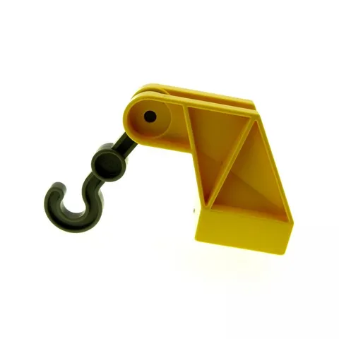 1x LEGO DUPLO Hook 2x2 Yellow Dark Gray Truck Crane Arm Car 222224 4662 2222c01