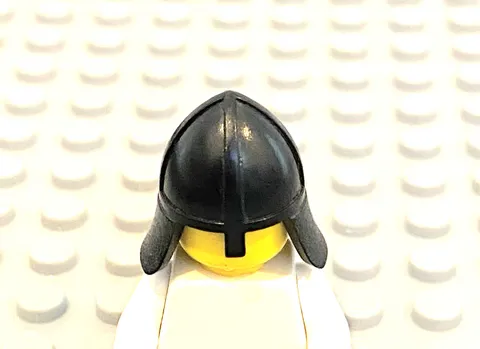 LEGO Black Castle Knight Neck Protector Helmet W/ Nose Guard 6085 6082 10176 &