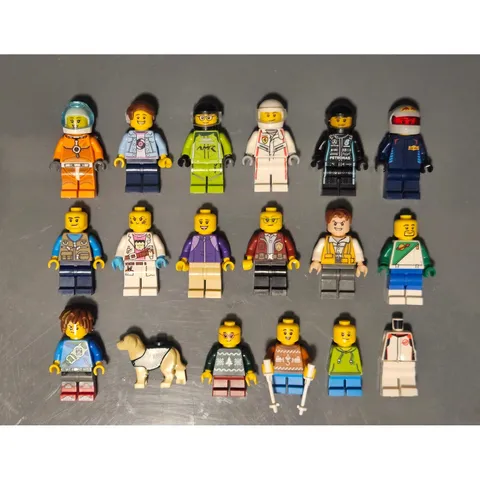 Lego City Minifigures Speed Champions Astronauts Skier Fire Chief total of 18