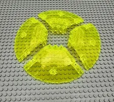 Lego Lot 4 Trans Neon Green Quarter Saucer Top Panel 10 X 10 X 2 2/3 #30117 UFO