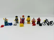 Vintage LEGO 6314 Town City People Minifigure Lot Bike Octan 1992