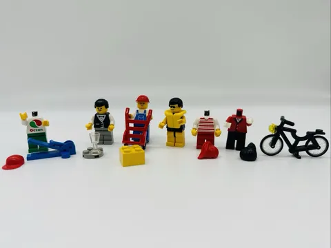Vintage LEGO 6314 Town City People Minifigure Lot Bike Octan 1992