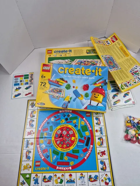 LEGO CREATE-IT - Race to Build It Board Game - 03093 RoseArt No Mini Figure Pawn
