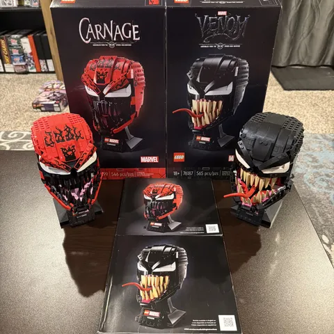 LEGO Marvel Venom & Carnage Bust Set Bundle - 76187 & 76199 (Complete)