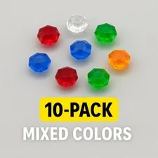 LEGO® Rock 1x1 Jewel 24-Facet – 10-Pack Mixed Colors Value Set
