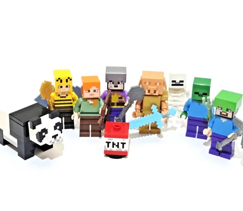 Lego Minecraft Minifigure Bundle Collectible Figures Weapons TnT Panda Piglin