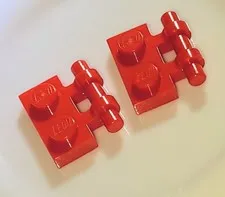 RED LEGO 2540 Plate, Modified 1x2 w/ Bar Handle on Side - Free Ends➡️ qty 2