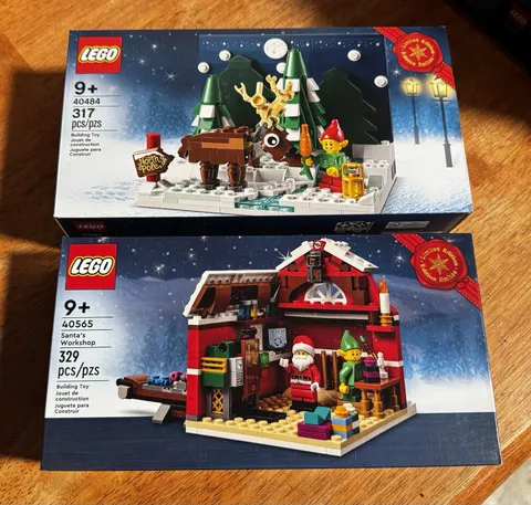 LEGO Santa's Workshop 40565 & Reindeer Feeding 40484 Limited Edition Sets