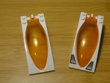 LEGO Cockpit Windscreen 10x4x2 Curved Bubble Cutout Plus Bubble White Orange