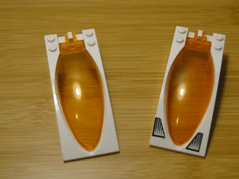 LEGO Cockpit Windscreen 10x4x2 Curved Bubble Cutout Plus Bubble White Orange