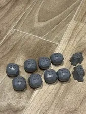 LEGO Lot of 8 Dark Bluish Gray Rocks 4 x 4 Octagonal Boulders & 2 Megablox Rocks