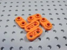 LEGO Lot of 5 Reddish Orange 1x2 Rounded Corner Plates w/ Open Studs BO