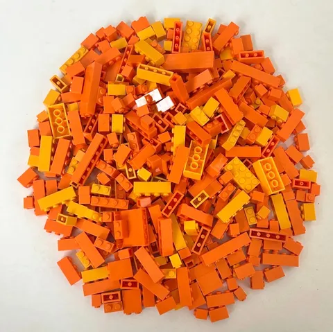 Lego Variety Orange Colors Bulk Lot of 400pcs 1x1 1x2 1X3 1X4 1x6 etc Bricks